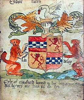 Arms of David Lindsay, 10th Earl of Crawford